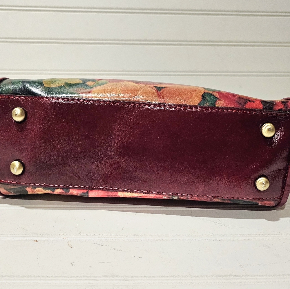 Patricia Nash Paris Leather Floral Crossbody Satchel - Picture 5 of 11